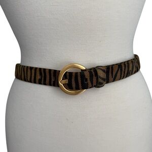Donna Katz Vintage Tiger Stripes Leather Belt Sise Small